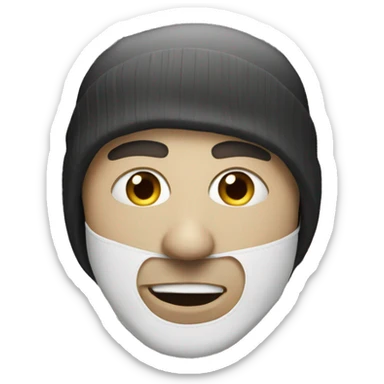 man with a ski mask sticker