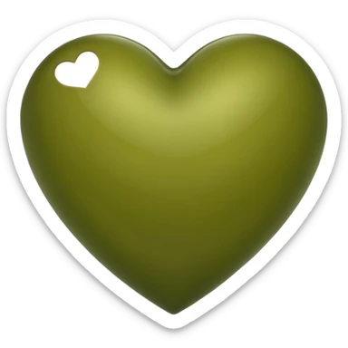 olive green heart  imogjies sticker