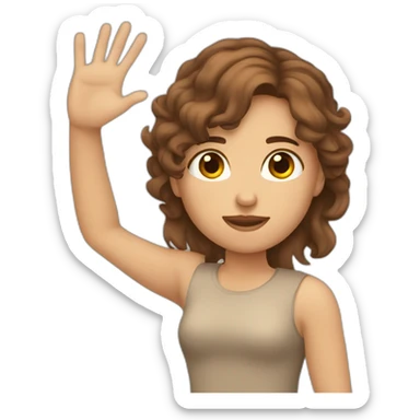 a wavy brown hair tan skin  girl with broken hand sticker
