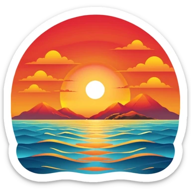 ocean sunset horizon sticker