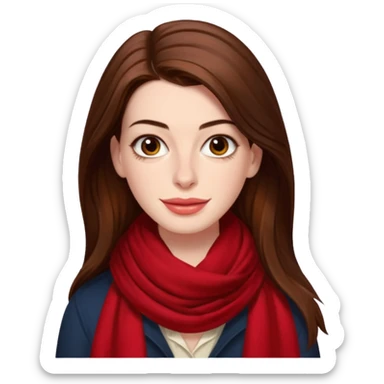 Anne Hathaway with red scarf sticker