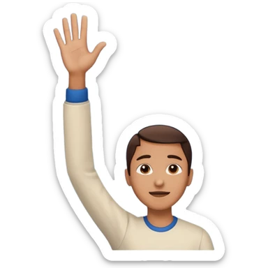 Thankfull raising hands towards high blue sky for helping out sticker