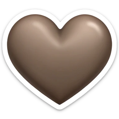 Grayish brown heart sticker