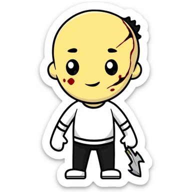 person with scrapes and bruises sticker