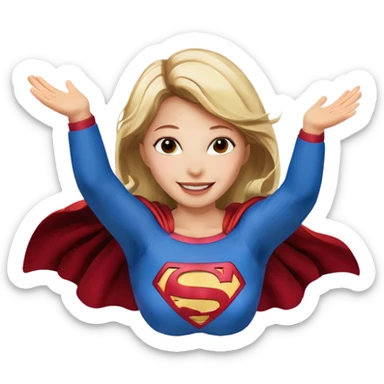 Supergirl fly in the sky face sticker