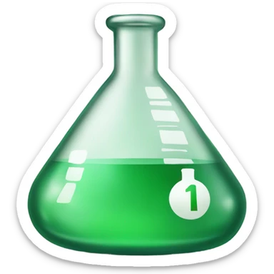 green chemical flask sticker