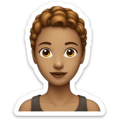 Ado fille cheveux chatain sticker