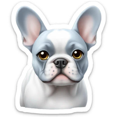 Blue French bulldog with white chest  sticker