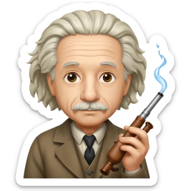 Albert Einstein holding sticker