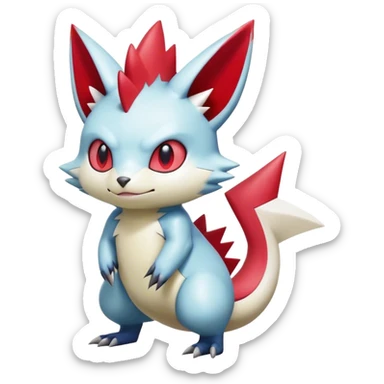 Cute Shiny Digimon-Sneasel-Zangoose-hybrid full body  sticker