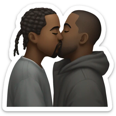 Kanye kissing Kendrick  sticker