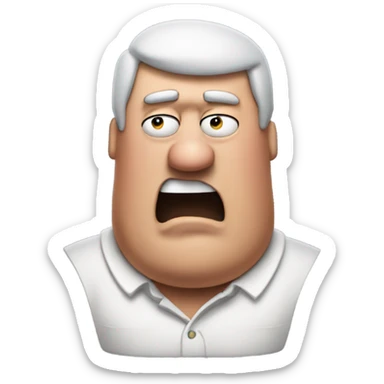 Peter griffin with a moai head sticker