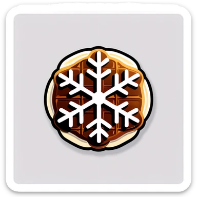 waffle with snowflake design  sticker
