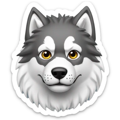 LOBO BLANCO CON BOINA sticker