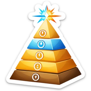 Pyramid chart of elemental powers sticker