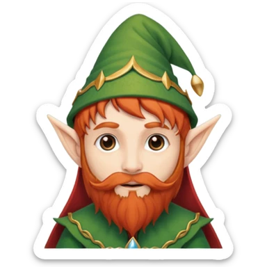 long red bearded elf sticker