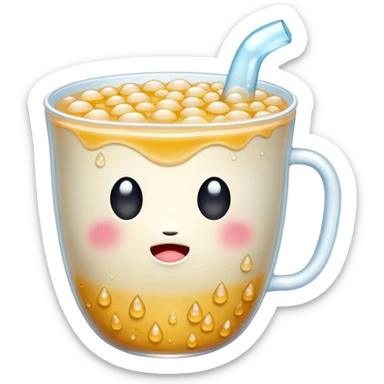 A crying cup of boba sticker