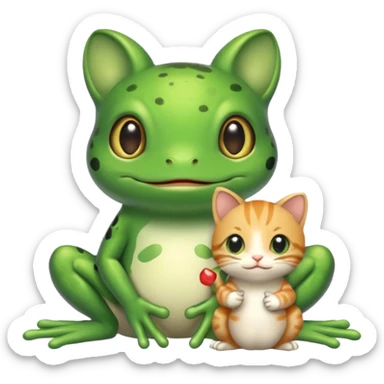 make me a good luck frog and kitten sticker