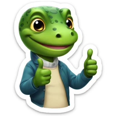 salamander a thumbs up sticker