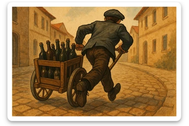 aka-uka ichimlik ortilgan aravani olib qochishyapti orqa tarafdan rakurs yuzi ko'rinmasin sticker