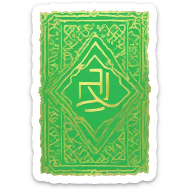 Light green book that says Qur’an on the cover sticker