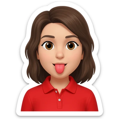 Mujer sacando la lengua con peló rojo sticker