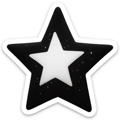 Star black and white sticker