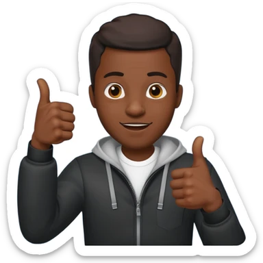 Hyped up hip hop black man with thumbs up sticker