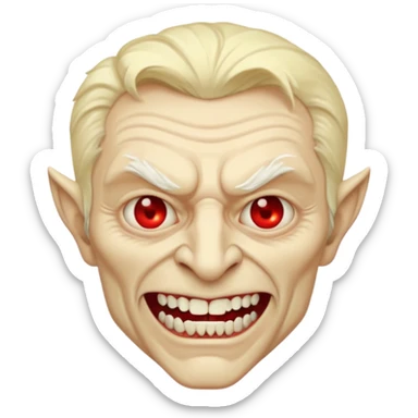blonde old vampire man sticker