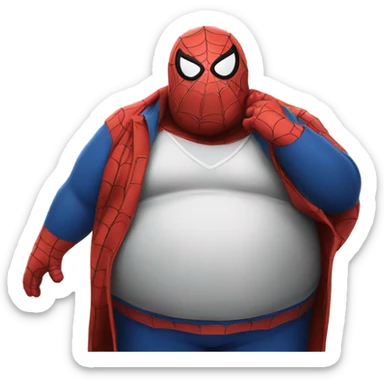 fat spider-man saluting sticker