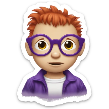 rugrats spike Redhead baby with purple glasses sticker