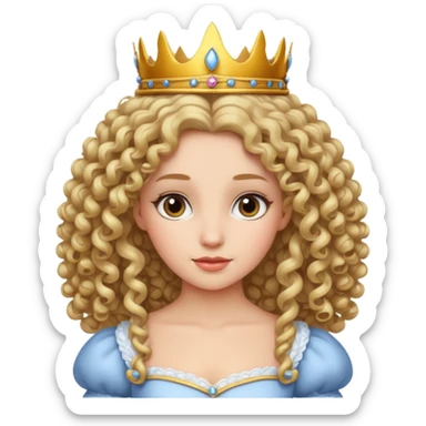 Princesa banca con el pelo rizado sticker