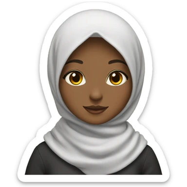 hijab girl with fluffy calico cat  sticker