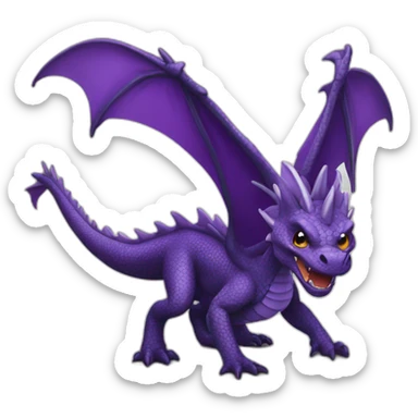 Dragon noir et violet qui vole sticker