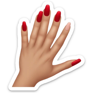 red manicure  sticker
