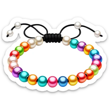 Colorful neon pearly beaded friendship bracelet sticker