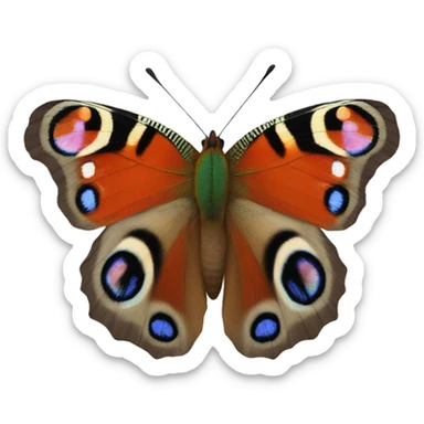 peacock butterfly sticker