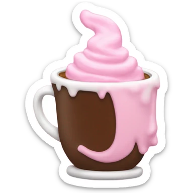 Pink hot cocoa mug  sticker