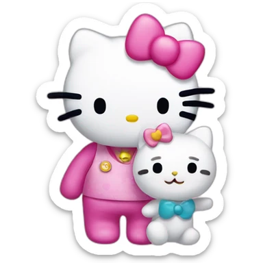 Hello kitty with friend sticker