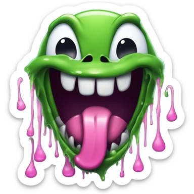 Venom Emoji Face With Pink Tongue Dripping Green Slime sticker