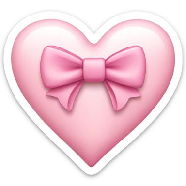light pink heart with a bow sticker