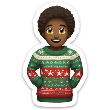 A cute and cozy sweater Christmas  sticker
