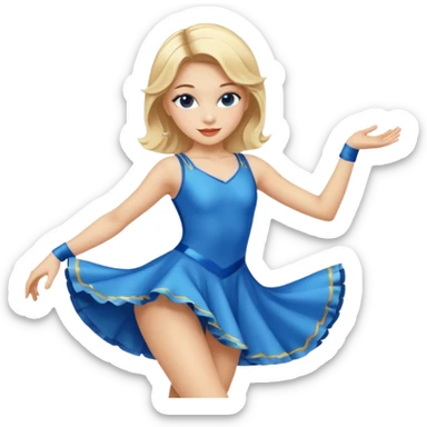 blue jazz style dance costume on girl with blonde hair sticker