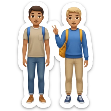 dos estudiantes universitarios  cuerpo completo sticker