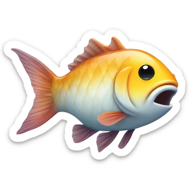 Fish in a fish pole sticker