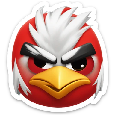 Red angry bird sticker