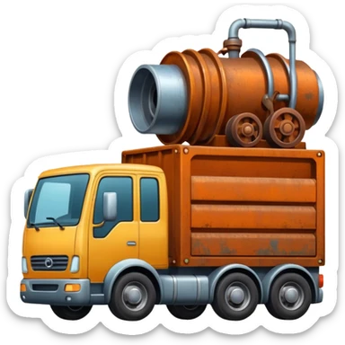 truck load with machine sticker