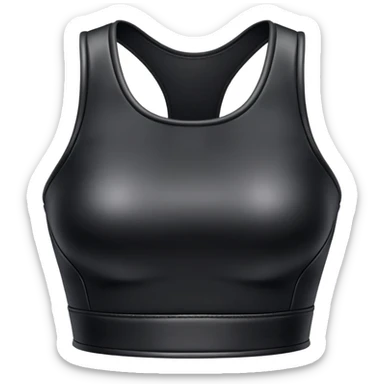 super realistic isolated black leather crop top sticker