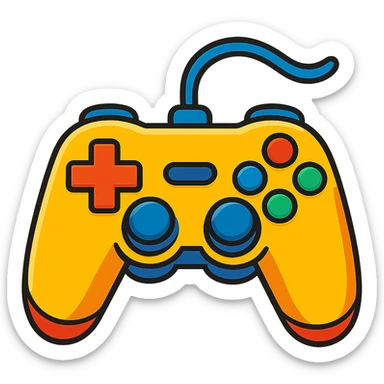 game controller vibrant toon style sticker