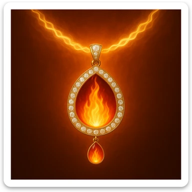 Replace the dark void with a small, powerful flame inside the pendant sticker